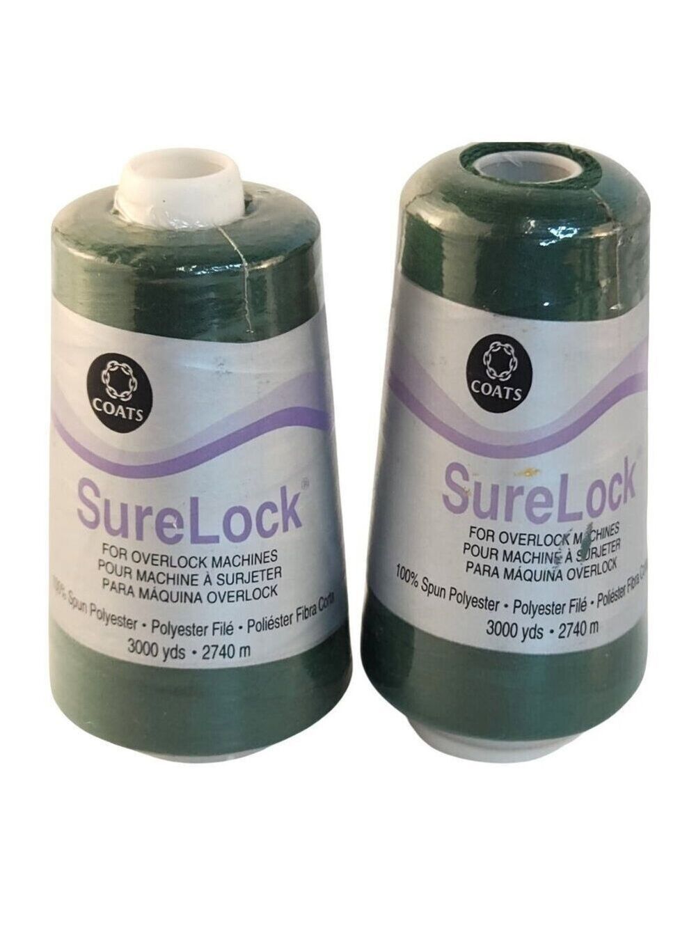 Coats SureLock Serger Thread Spruce Green 100% Polyester 3000 Yards
